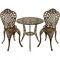 Outdoor Living and Style 3pc Bronze Mississippi Cast Glass Top table Bistro Set 26"